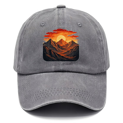 fiery mountains and sunset vista Hat