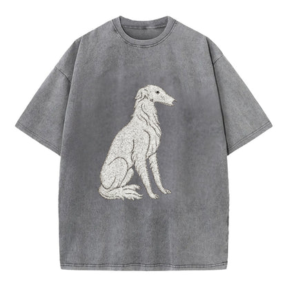 Borzoi White Sitting Pose Hat