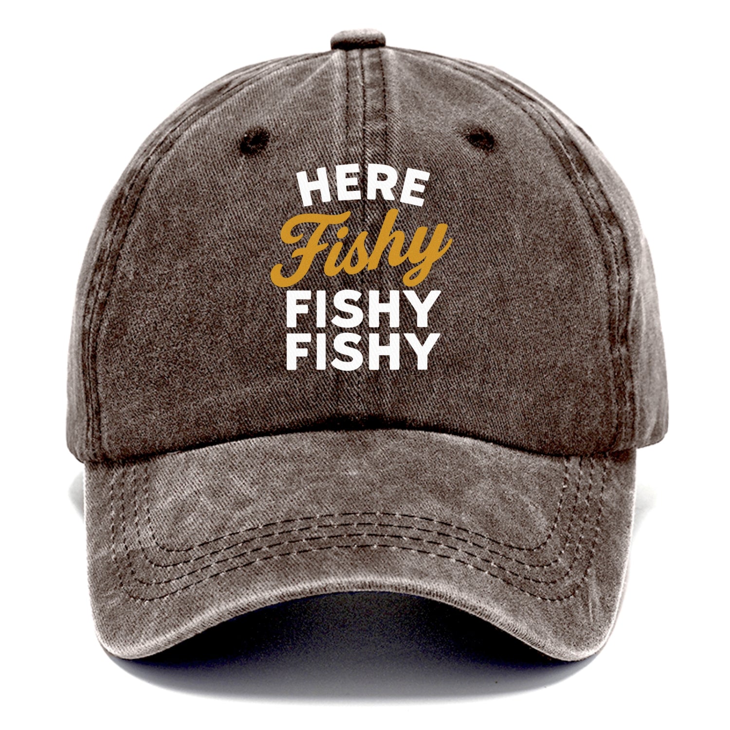 here fishy catch fish embroidery Hat