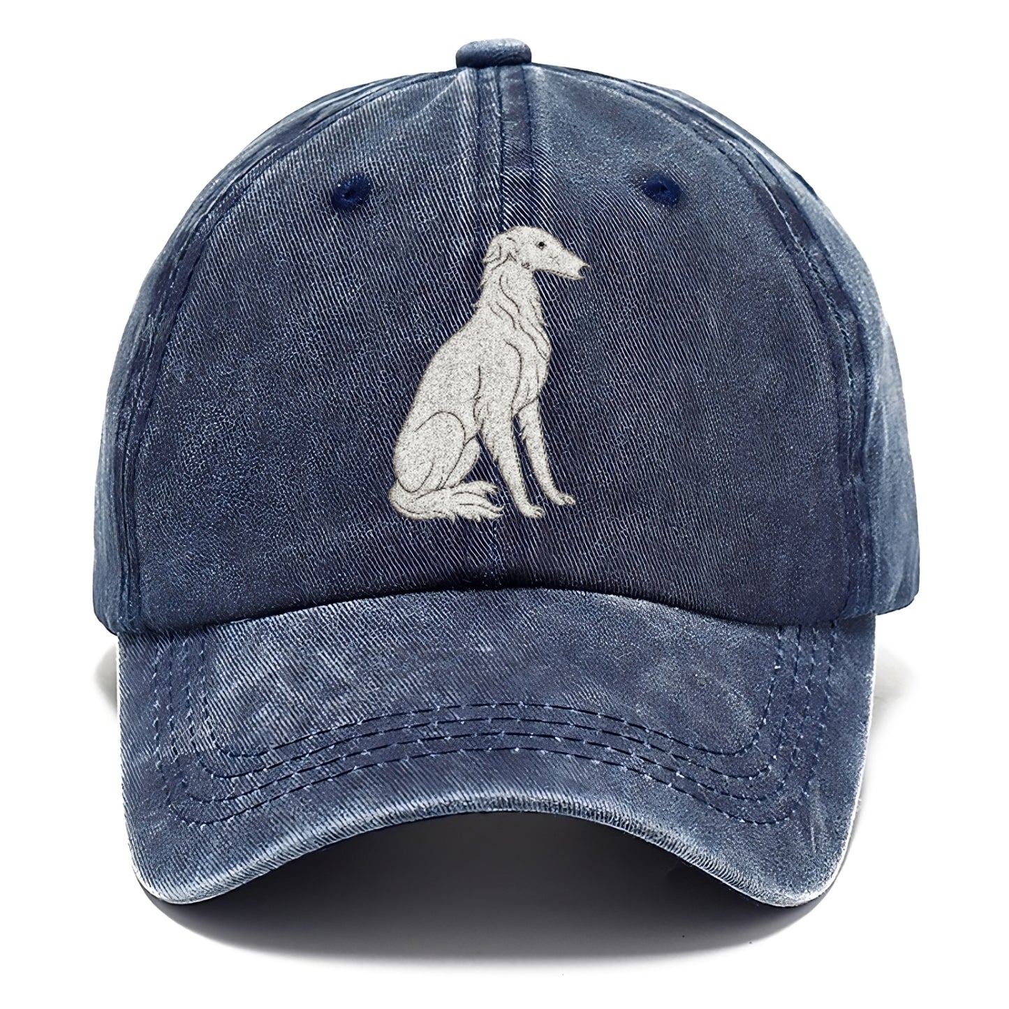 Borzoi White Sitting Pose Hat