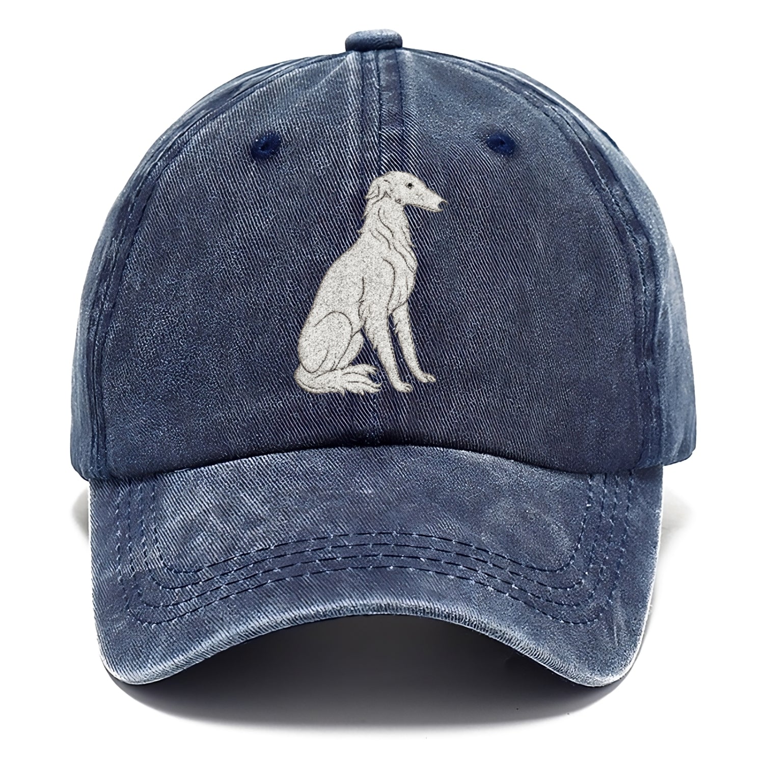 Borzoi White Sitting Pose Hat