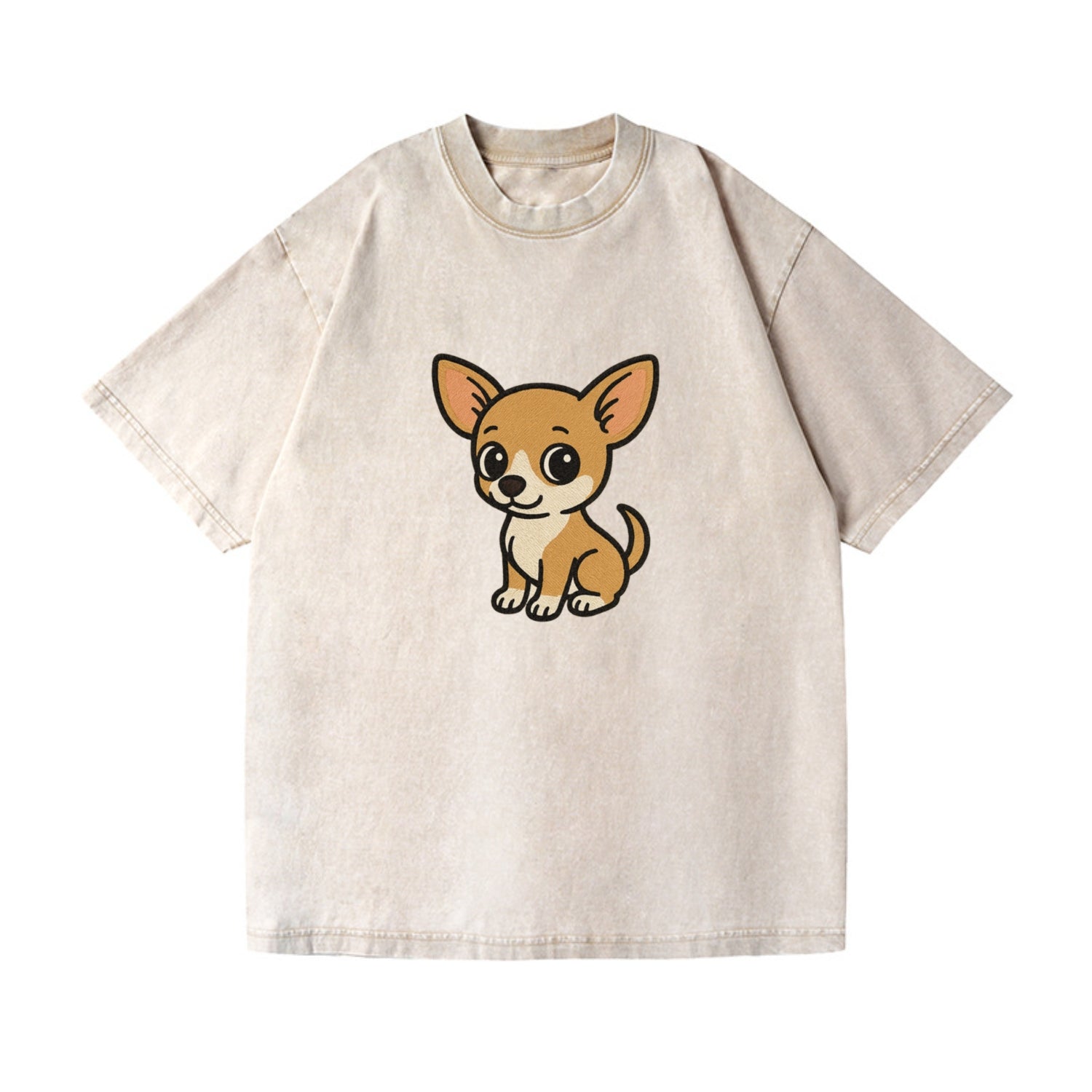 chihuahua tan and white sitting pose portrait design Hat