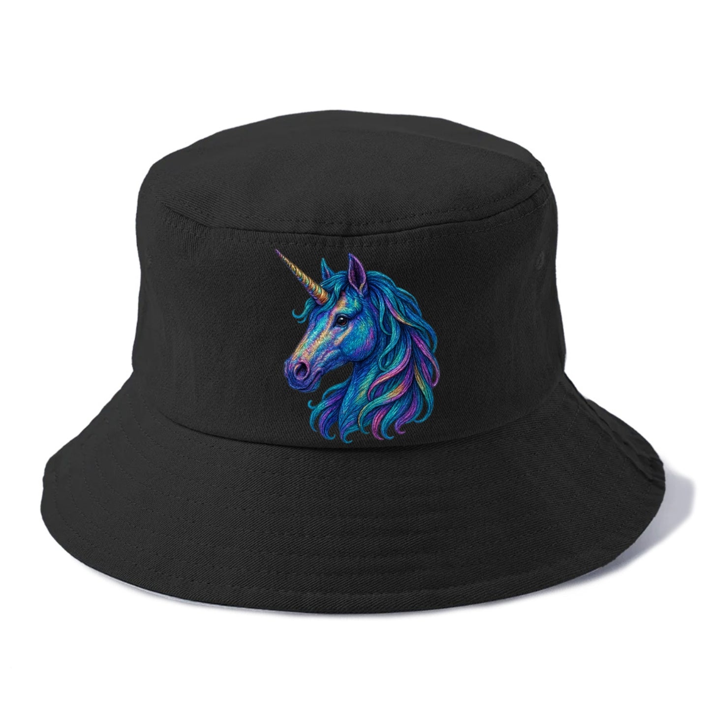 rainbow unicorn head artistic illustration Hat