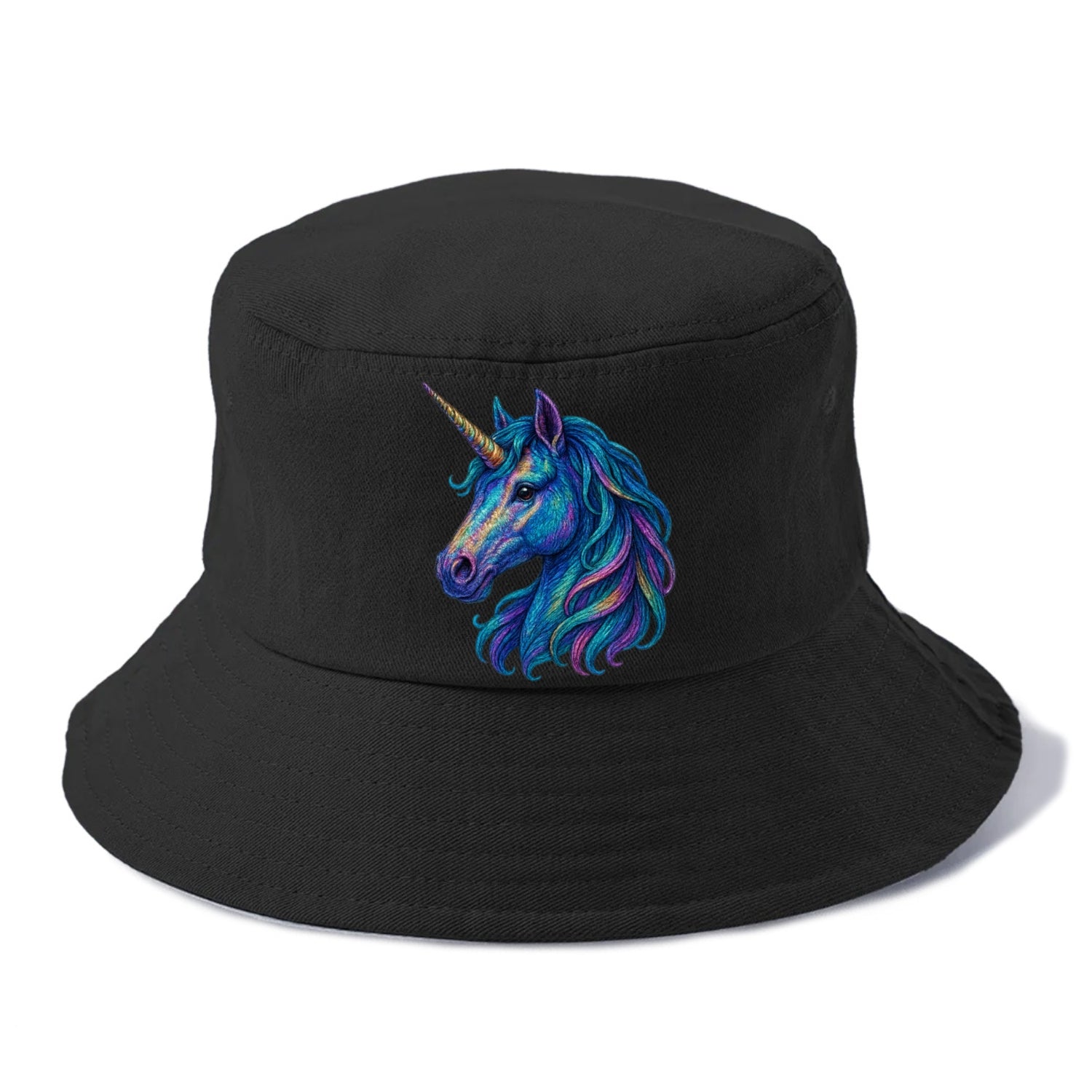 rainbow unicorn head artistic illustration Hat