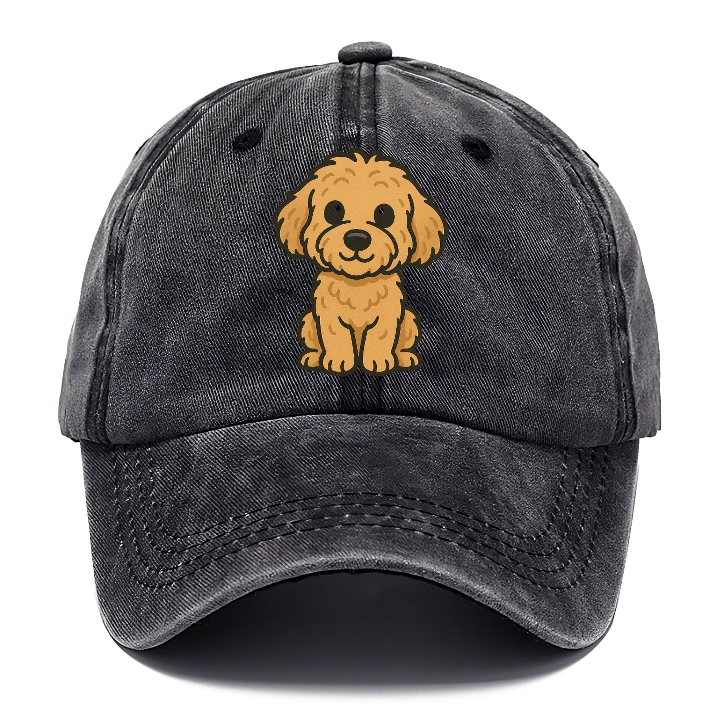 goldendoodle curly golden sitting pose portrait design Hat