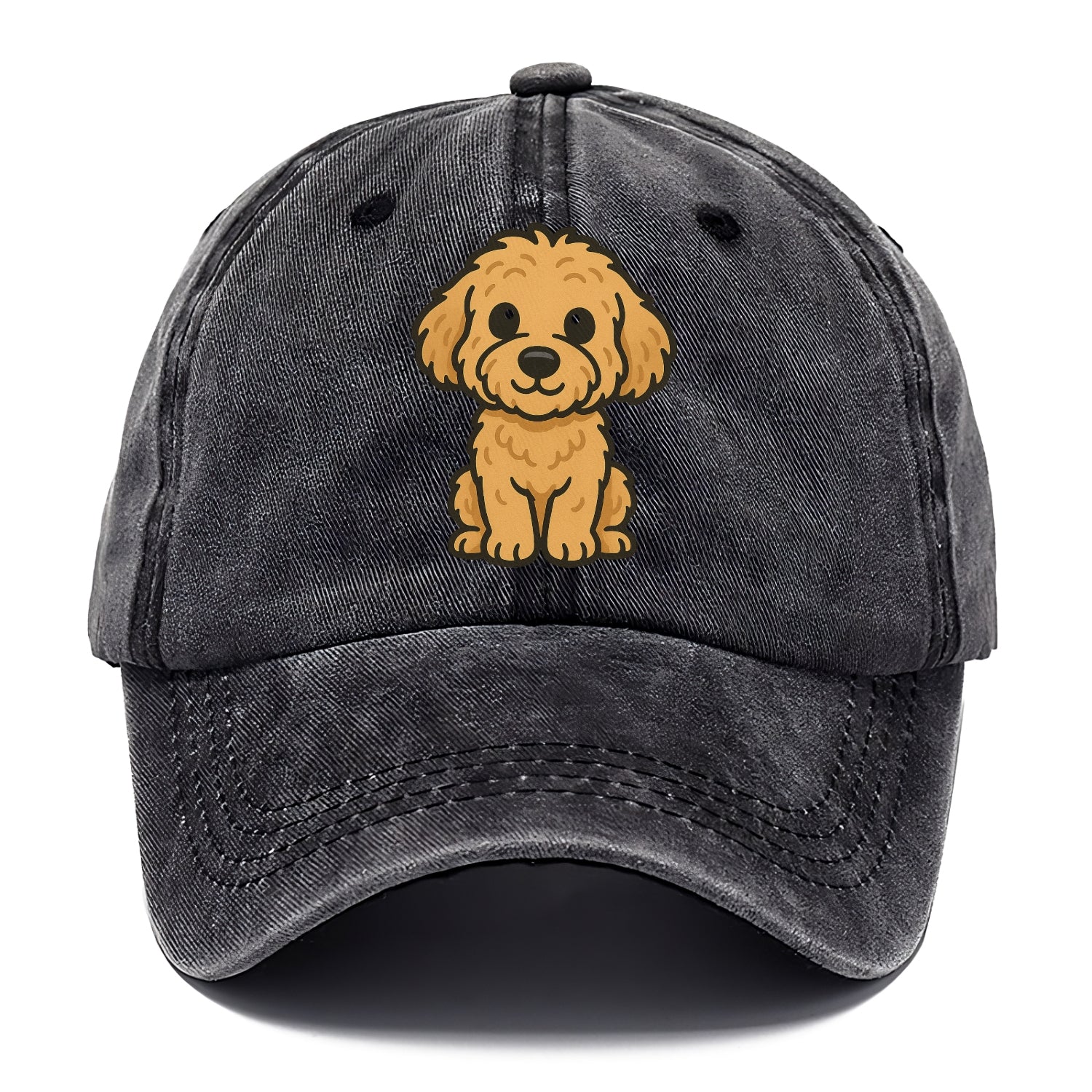 goldendoodle curly golden sitting pose portrait design Hat