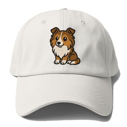 shetland sheepdog sable and white sitting pose portrait design Hat