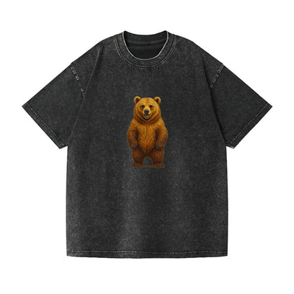 detailed brown bear on yellow background Hat