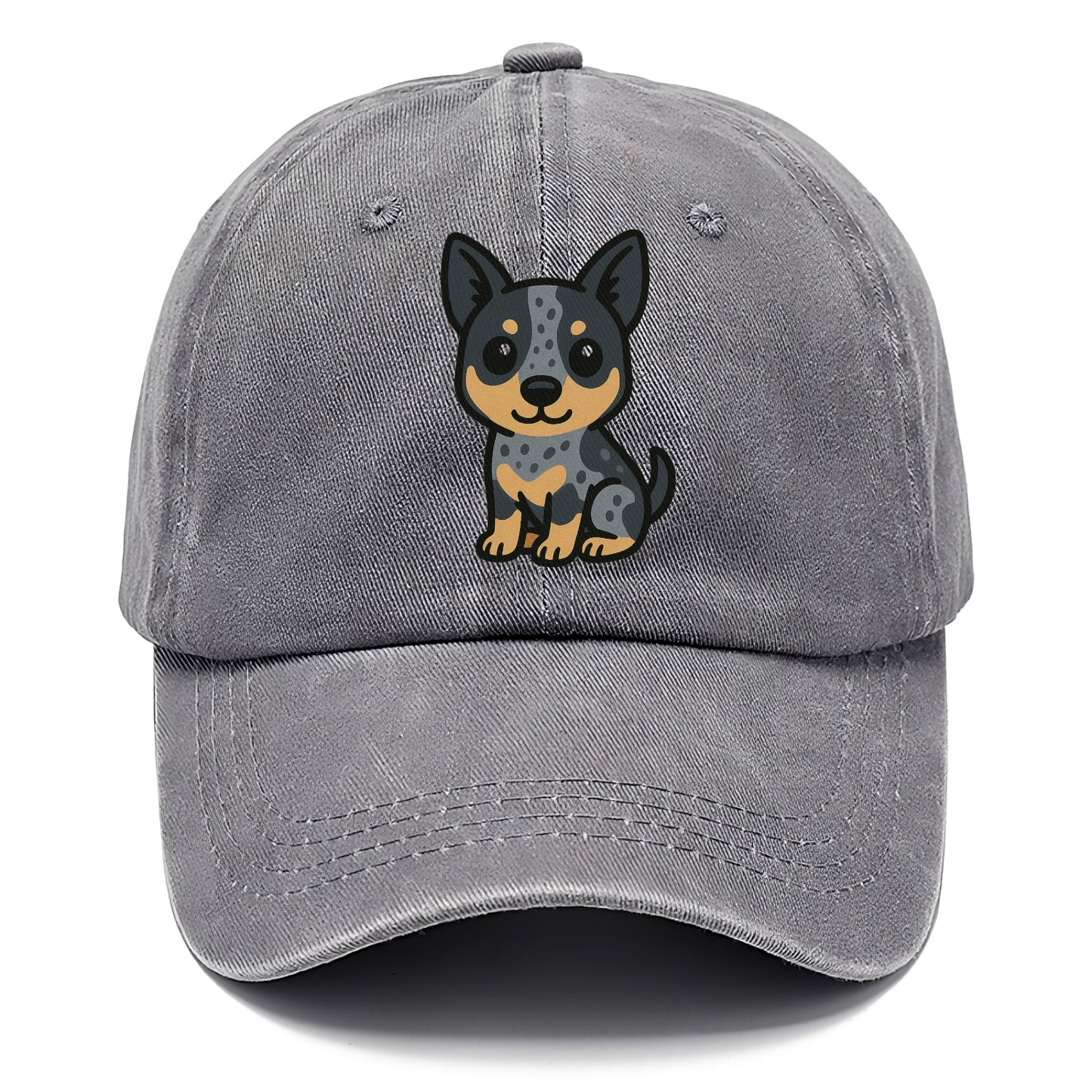 australian cattle dog blue heeler sitting pose portrait design Hat