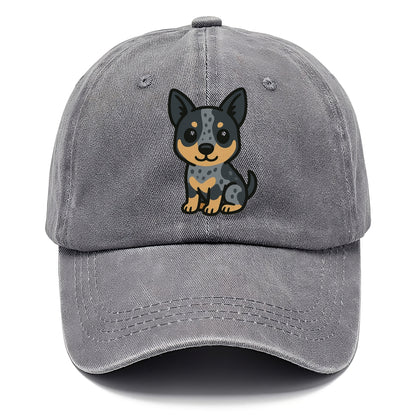 australian cattle dog blue heeler sitting pose portrait design Hat