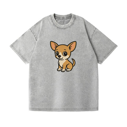 chihuahua tan and white sitting pose portrait design Hat
