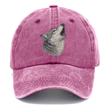wolf howling portrait Hat
