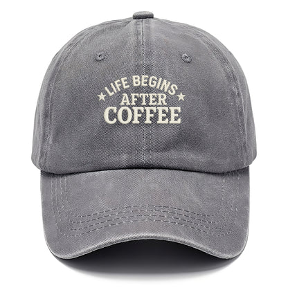 coffee themed quote with decorative stars Hat
