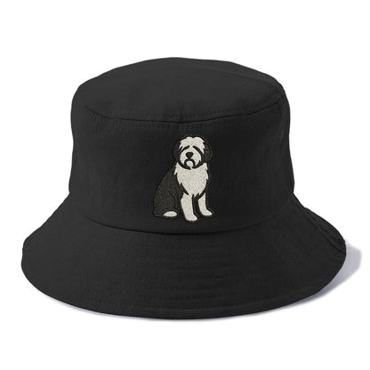 Old English Sheepdog Black And White Pose Hat