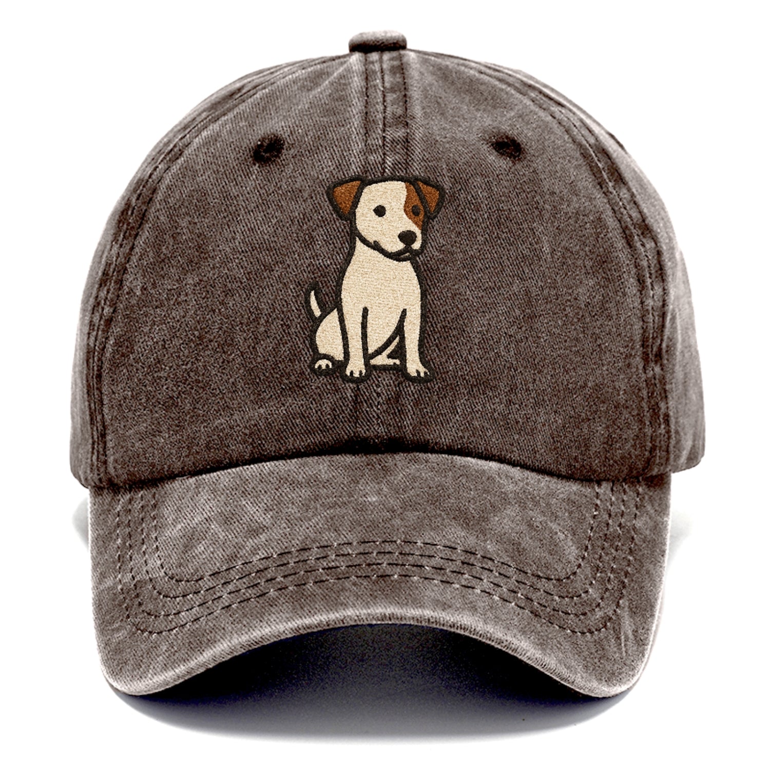 Jack Russell Terrier White With Brown Patches Pose Hat