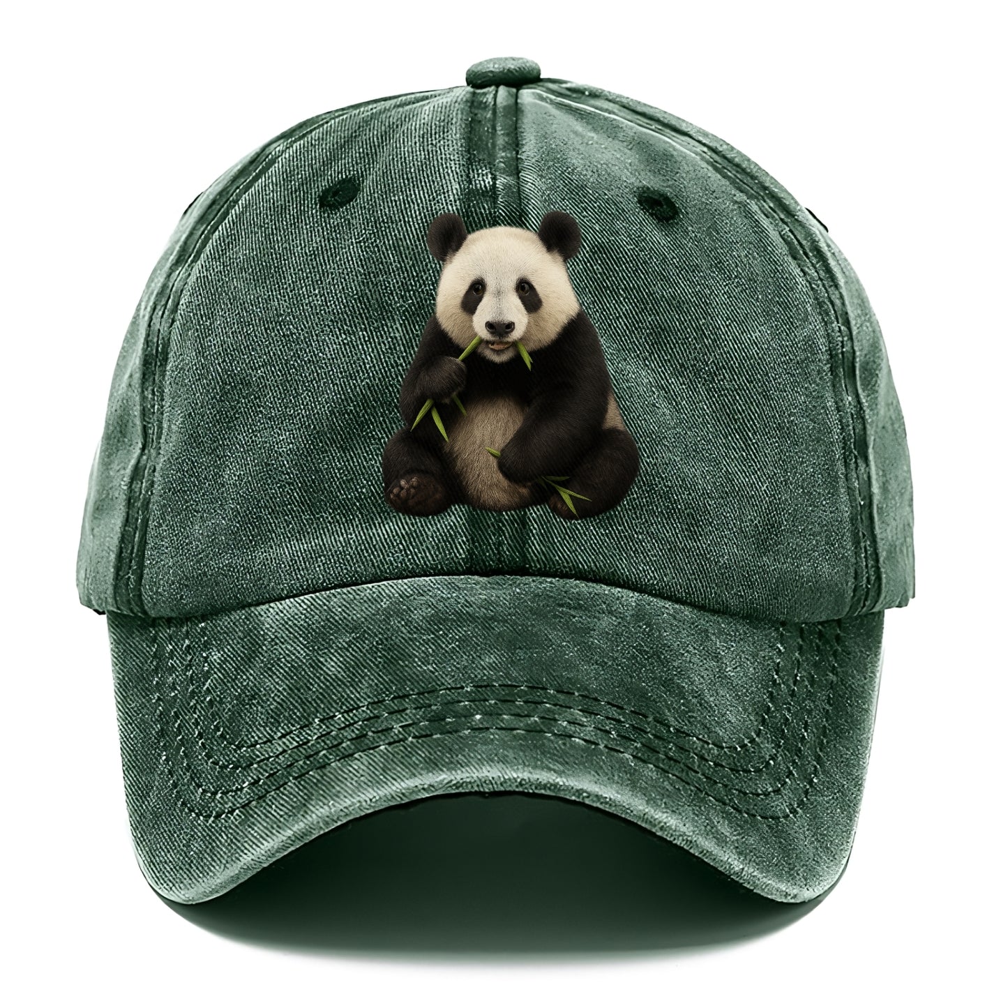 realistic panda eating bamboo hat Hat