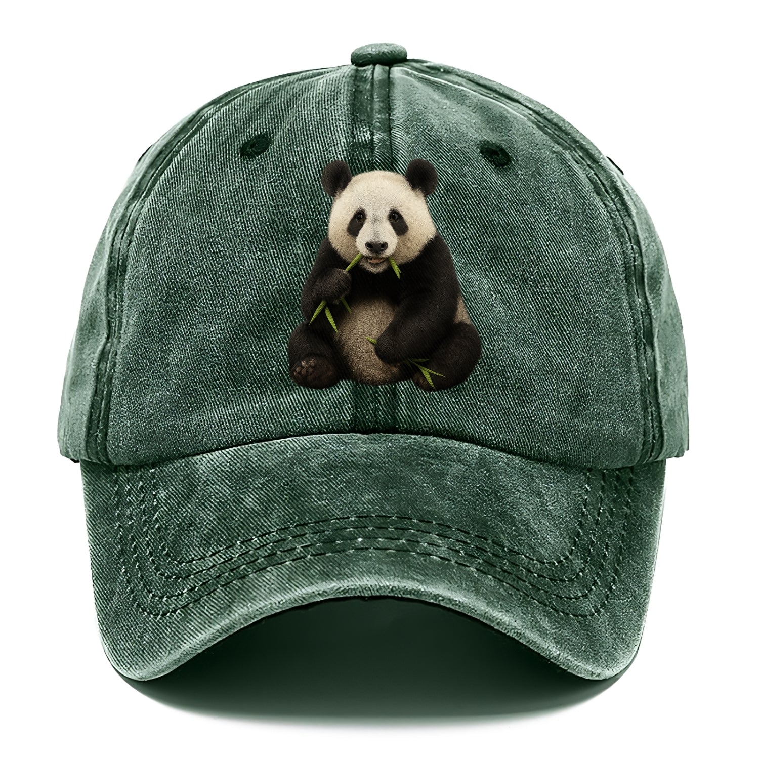 realistic panda eating bamboo hat Hat