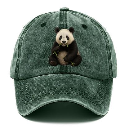 realistic panda eating bamboo hat Hat