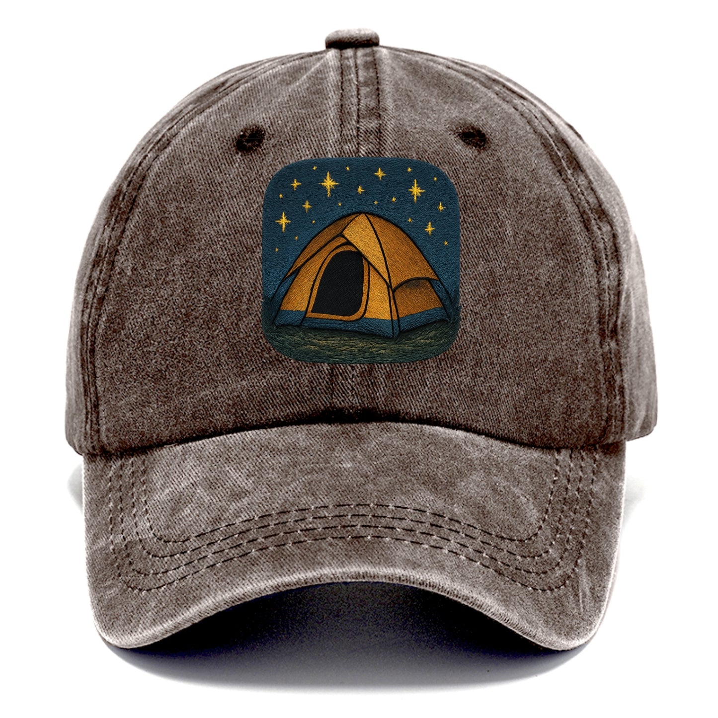 starlit tent under night sky Hat