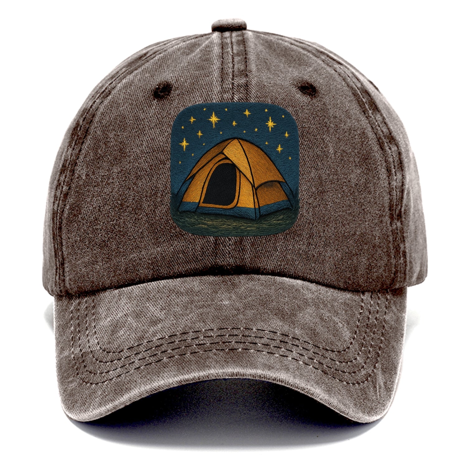starlit tent under night sky Hat