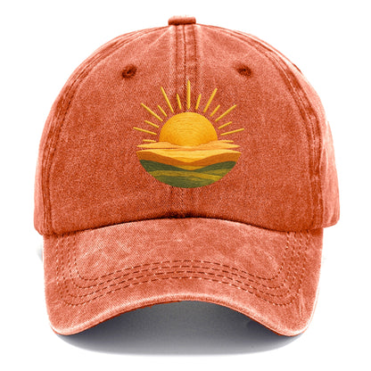 golden sunrise horizon Hat