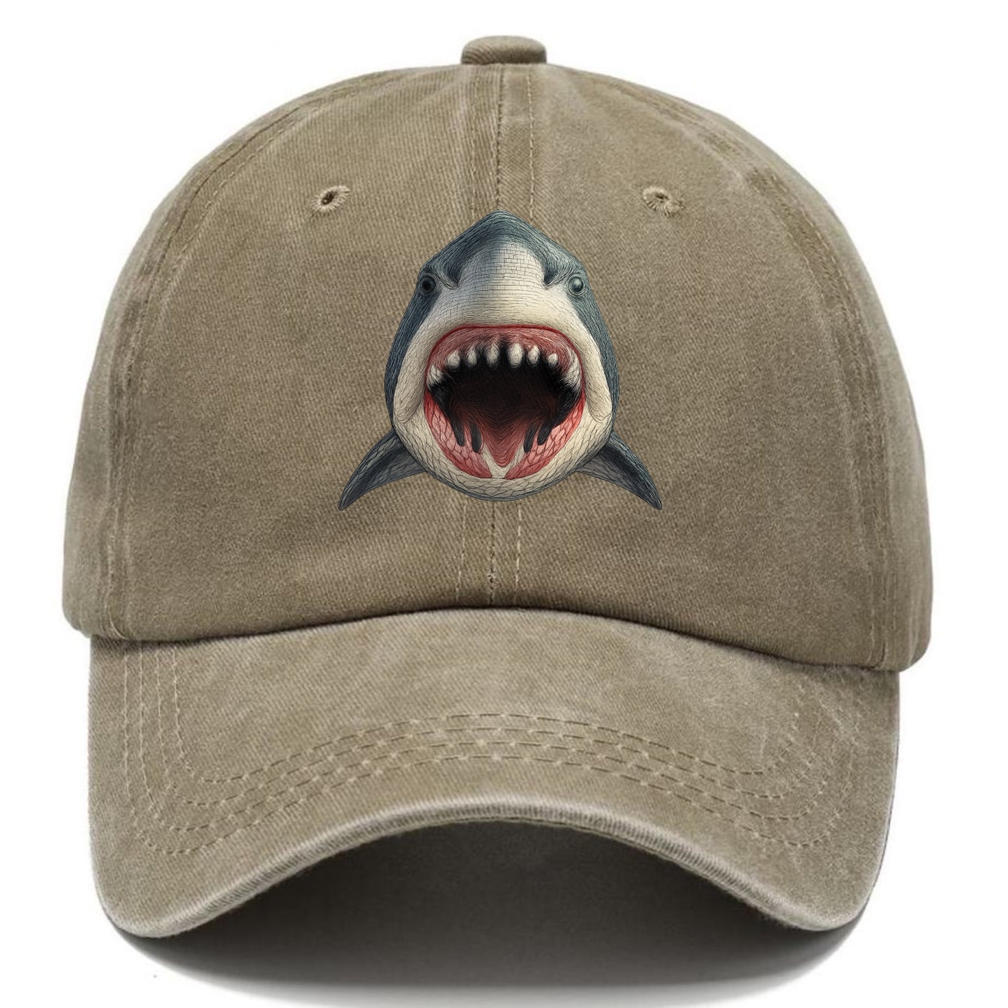 stylized shark maw ready to bite Hat