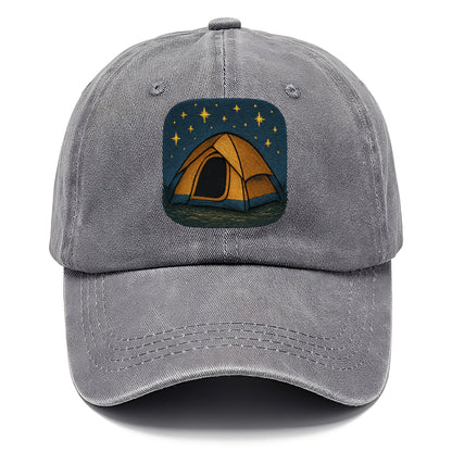 starlit tent under night sky Hat