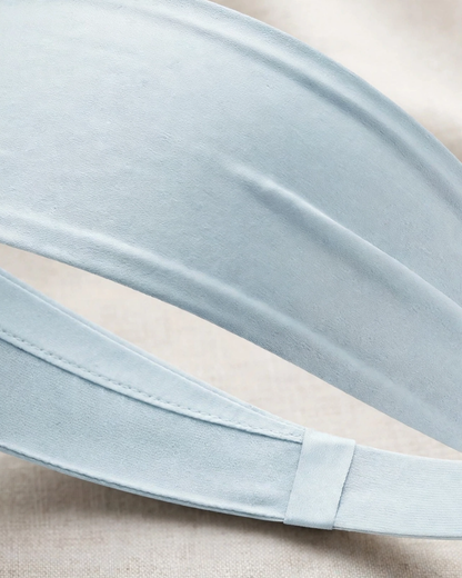 Premium Silk Sports Headband - Sweat-Wicking Yoga Running — close-up detail of material and stitching