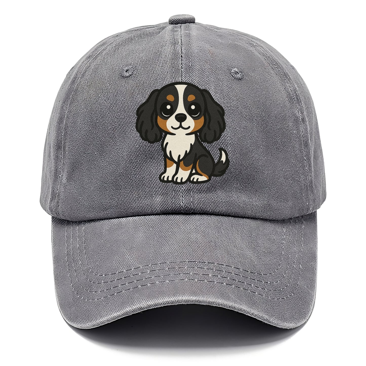 cavalier king charles spaniel tricolor sitting pose portrait design Hat