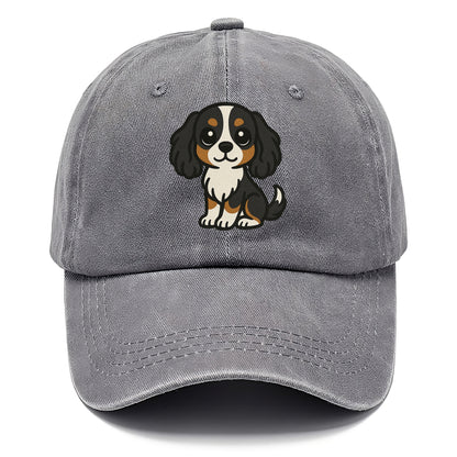 cavalier king charles spaniel tricolor sitting pose portrait design Hat