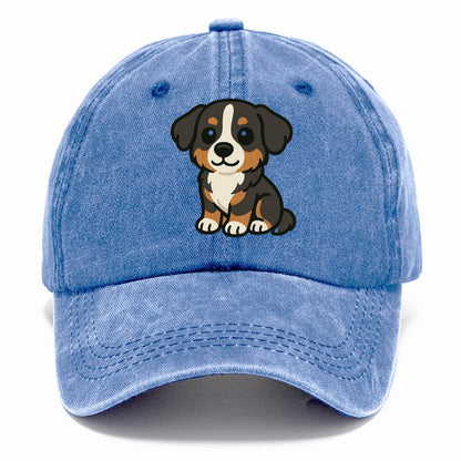 bernese mountain dog tricolor sitting pose portrait design Hat