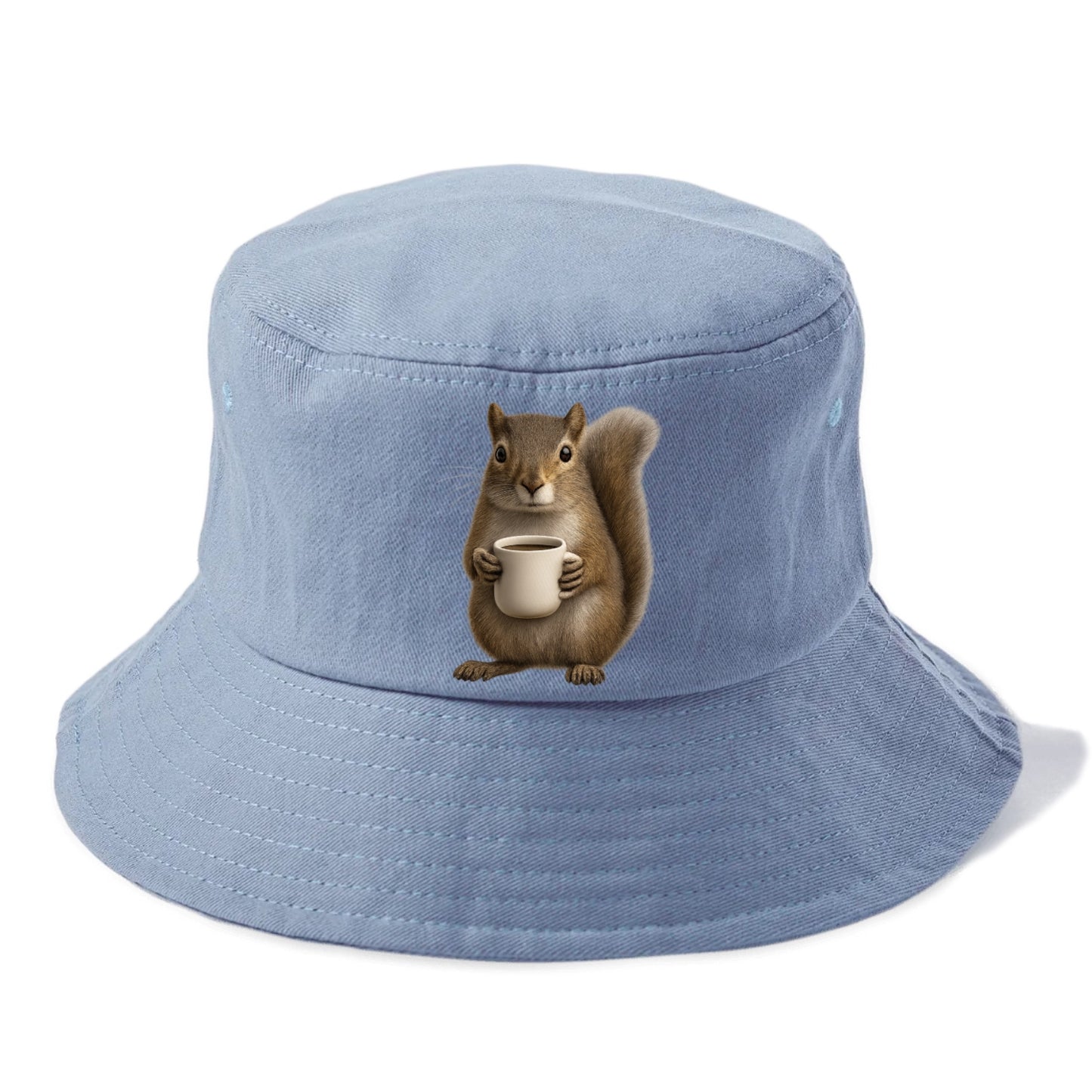 squirrel holding coffee cup art Hat