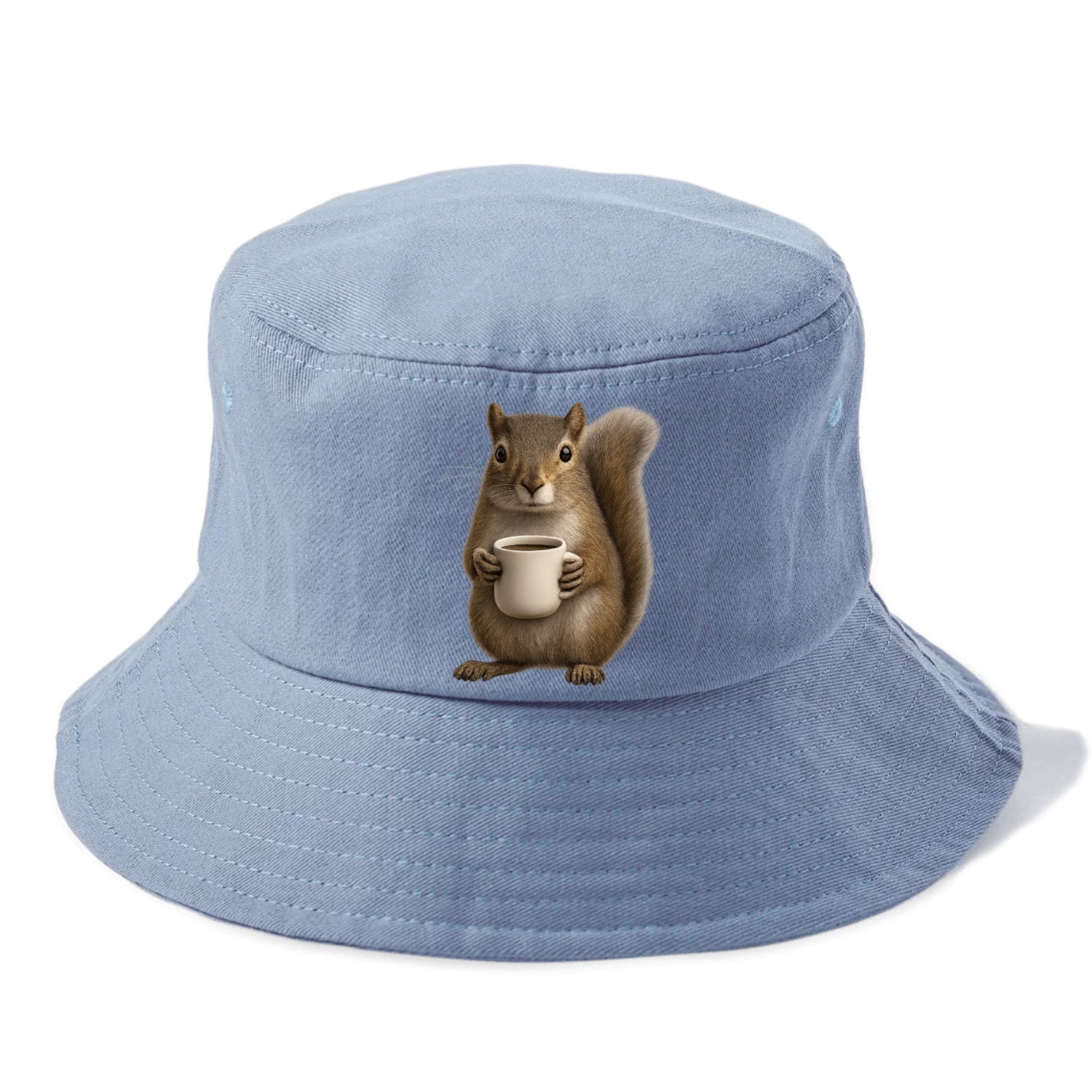 squirrel holding coffee cup art Hat