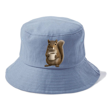 squirrel holding coffee cup art Hat