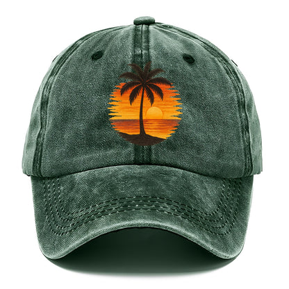 sunset palms paradise Hat
