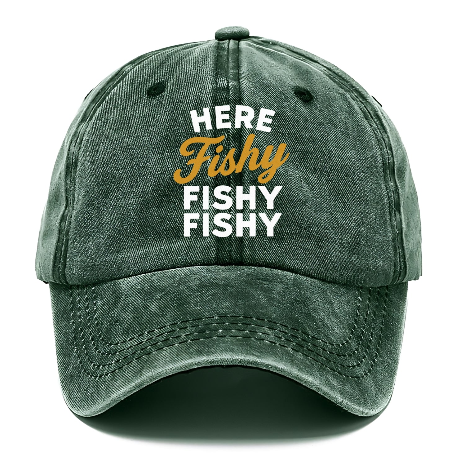 here fishy catch fish embroidery Hat