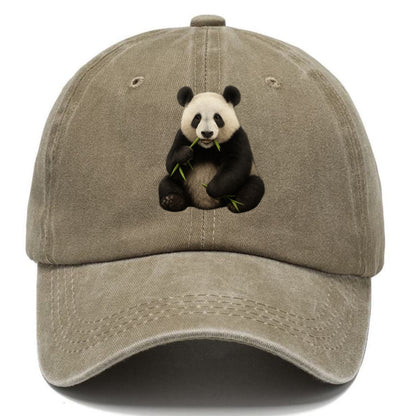 realistic panda eating bamboo hat Hat