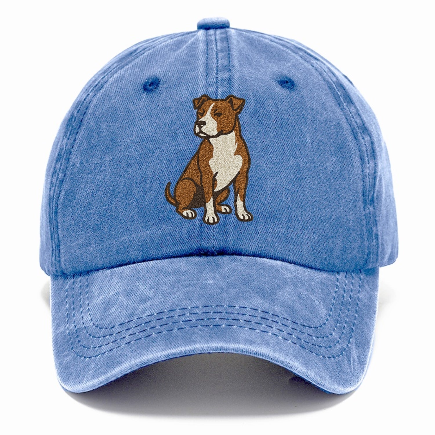 American Pit Bull Terrier Brown And White Pose Hat
