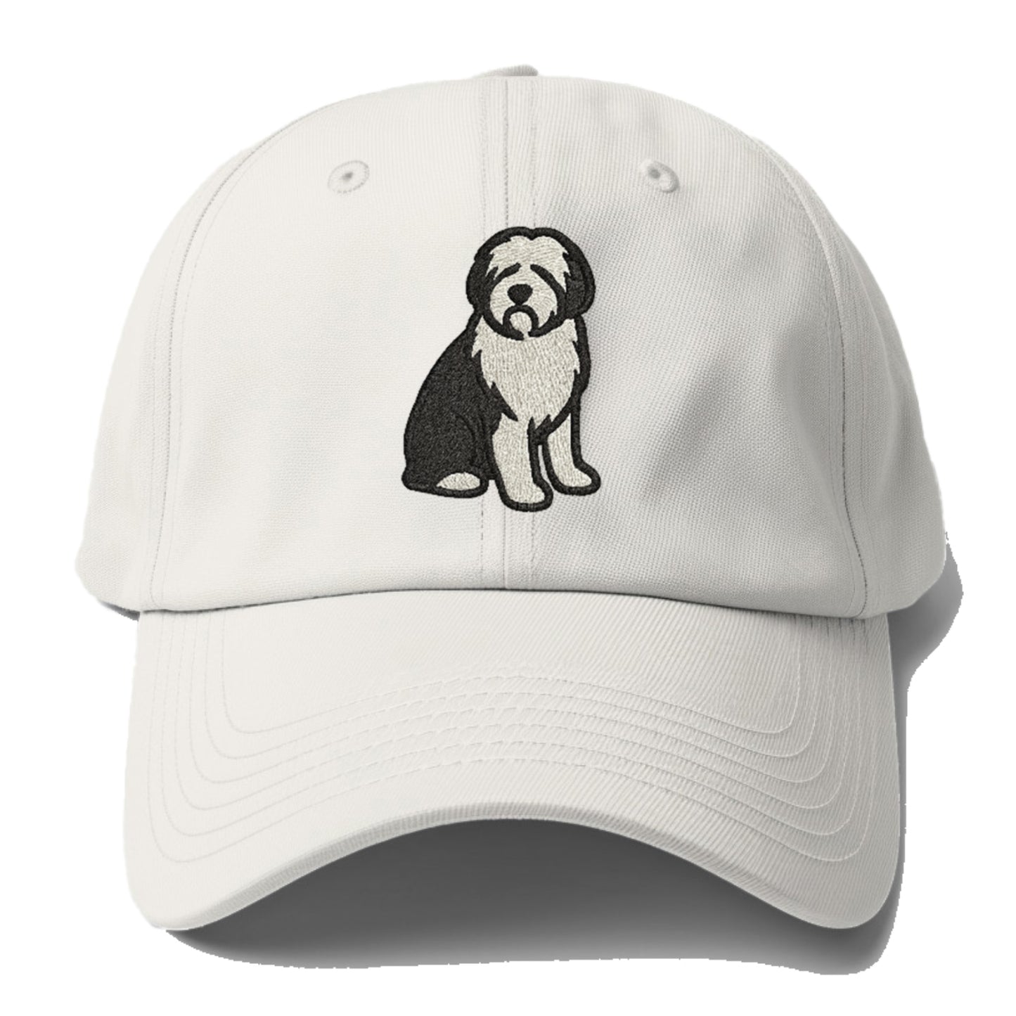 Old English Sheepdog Black And White Pose Hat