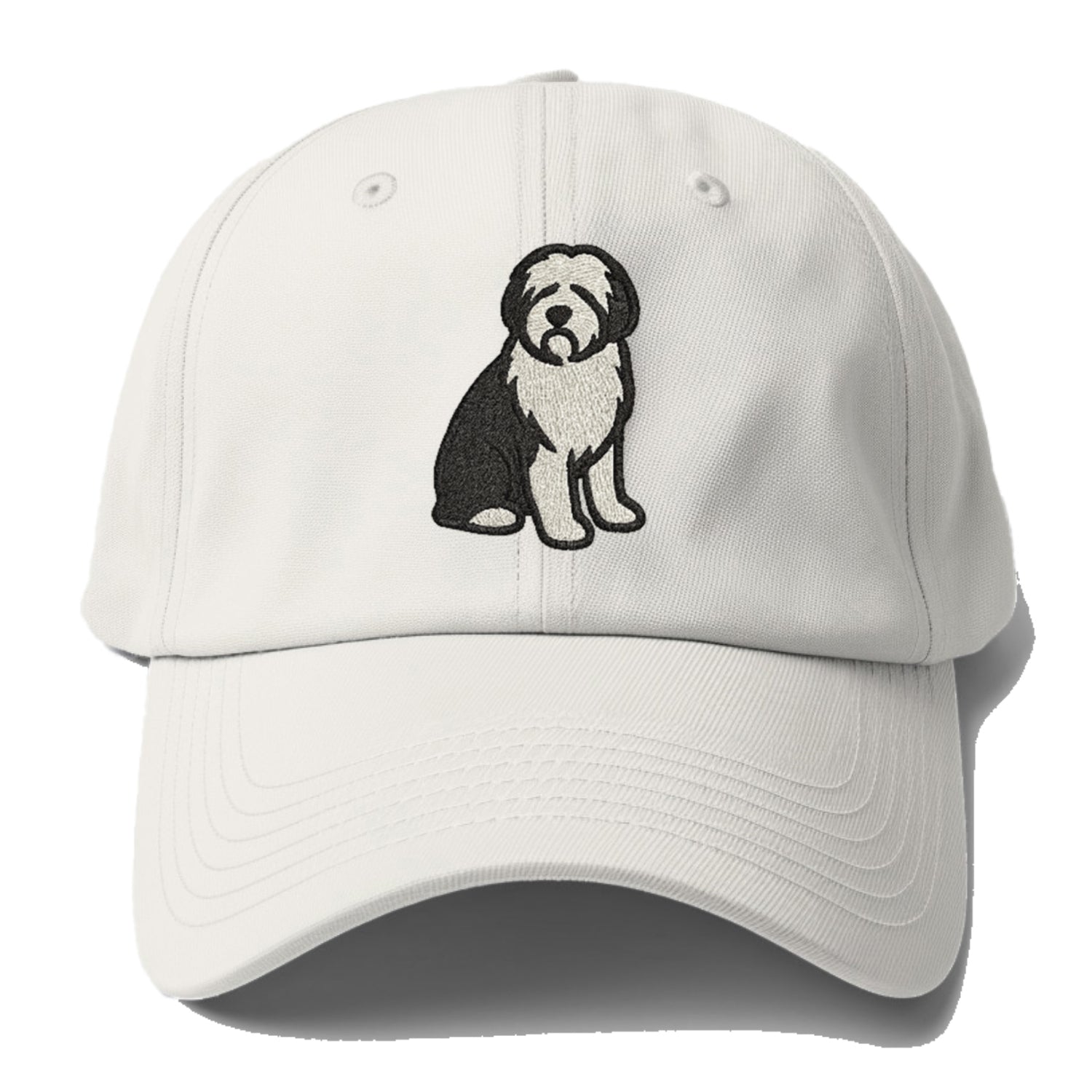 Old English Sheepdog Black And White Pose Hat