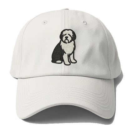 Old English Sheepdog Black And White Pose Hat