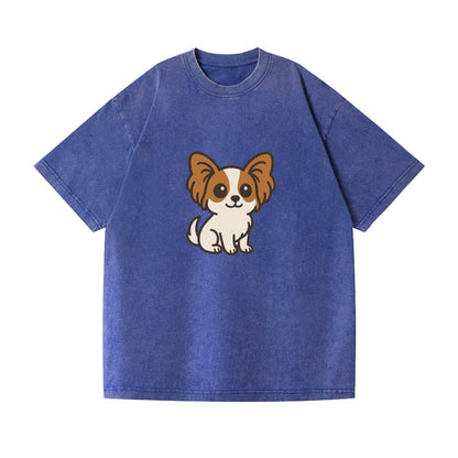 papillon white with brown ears sitting pose portrait design Hat