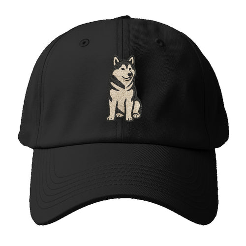 Alaskan Malamute Gray And White Pose Baseball Cap For Big Heads