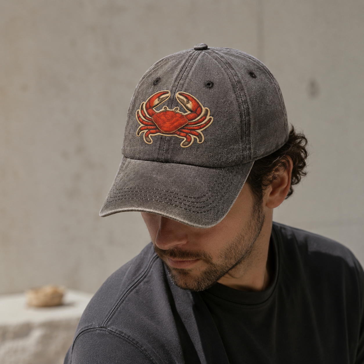 CRAB CLAWS - red crab in scarlet and orange , seafood - Classic Cap – editorial product image