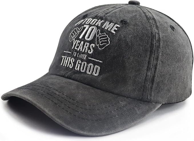 この素敵な刺繍が施されたヴィンテージ 70 歳の誕生日プレゼント 野球帽のように見えるようになるまで 70 年かかりました