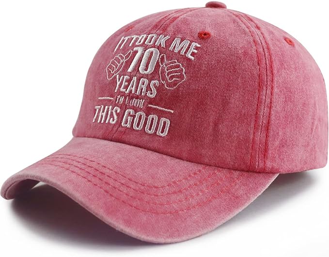 この素敵な刺繍が施されたヴィンテージ 70 歳の誕生日プレゼント 野球帽のように見えるようになるまで 70 年かかりました