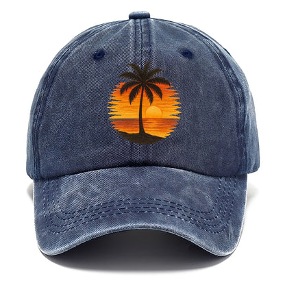 sunset palms paradise Hat