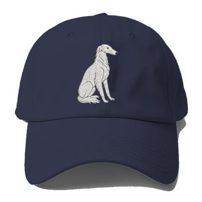Borzoi White Sitting Pose Hat