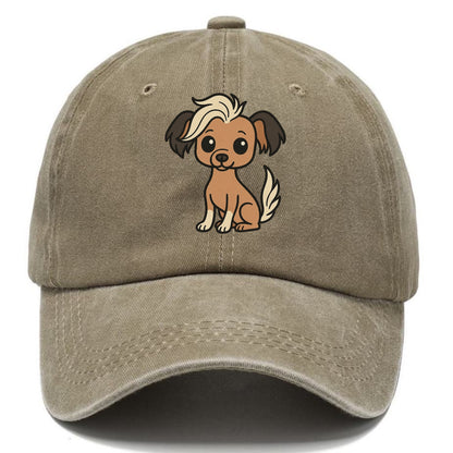 chinese crested hairless with hair tuft sitting pose portrait design Hat