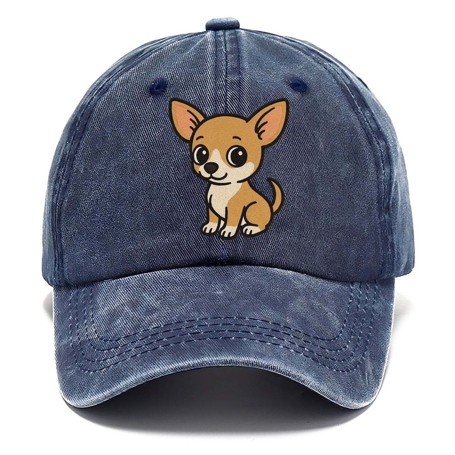 chihuahua tan and white sitting pose portrait design Hat